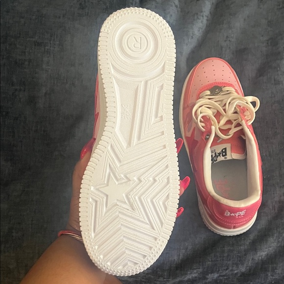 Bape Kids Sneakers in Pink and White - Picture 3 of 3